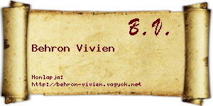 Behron Vivien névjegykártya